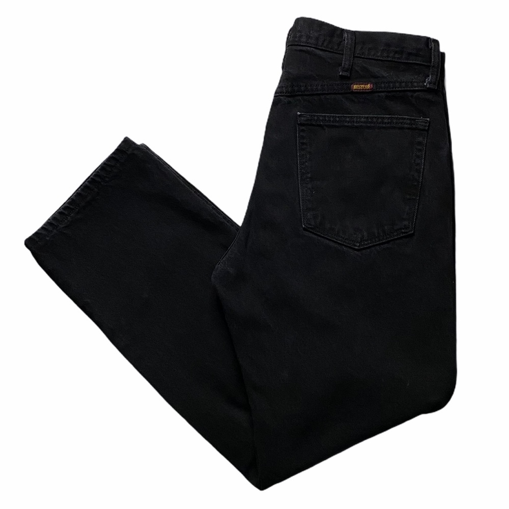 Vintage RUSTLER Men's Black Jeans 34x29
